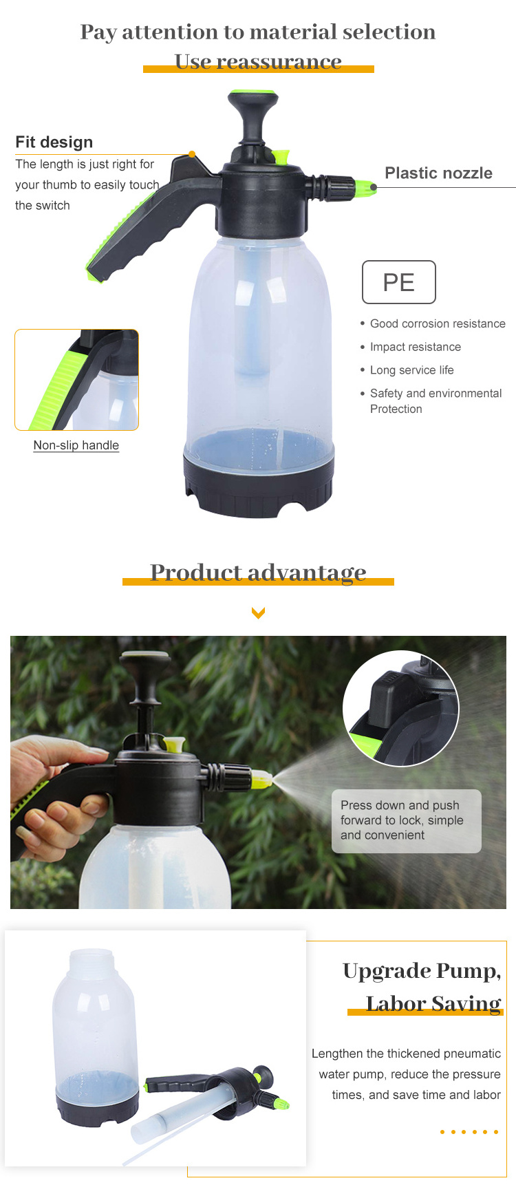 Wholesale  2L Hand  Pressure Pump Sprayer Water Garden manual powder Spray Bottle Plastic Garden Sprayer