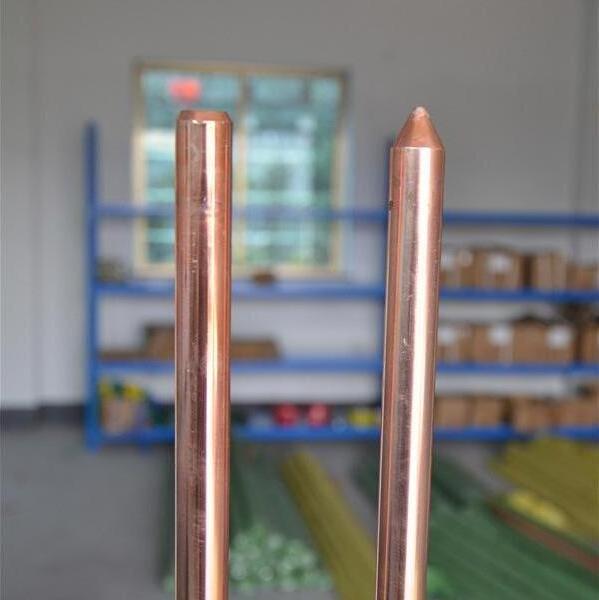 Copper earth rod steel with copper coating copper clad bonded steel earth rods