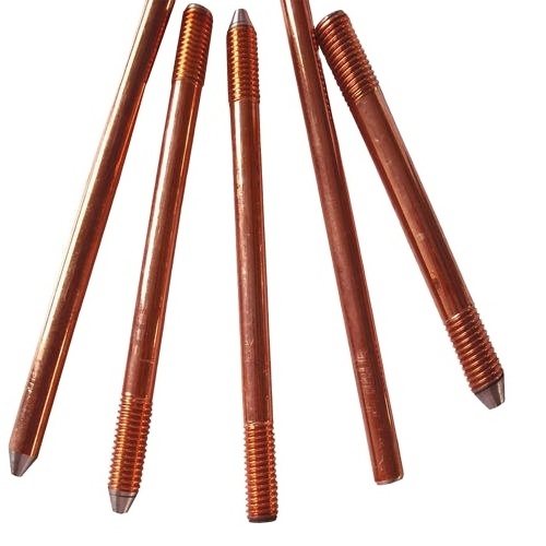 99.99% pure copper grounding rod for electrical grounding system copper earth rod price