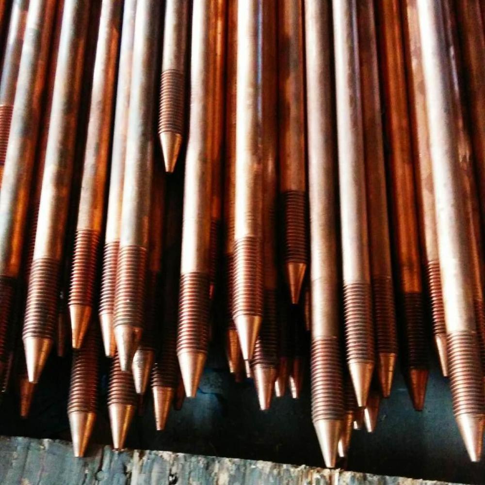 99.99% pure copper grounding rod for electrical grounding system copper earth rod price