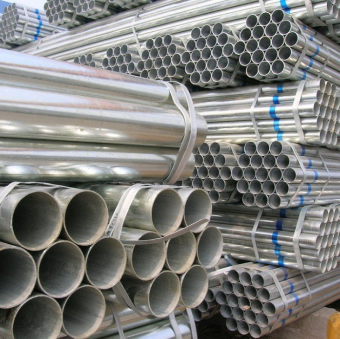 ASTM ERW Round Galvanized Water Pipe Galvanized Steel with Thread Hot Galvanized Stele Pipe 75 Mm 1 Ton Carbon Steel 8-14 Days