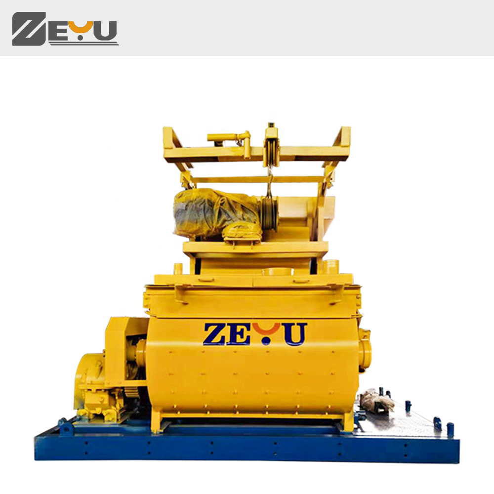 JS750 electric portable small hopper lift 750 liter twin shaft concrete mixer machine price