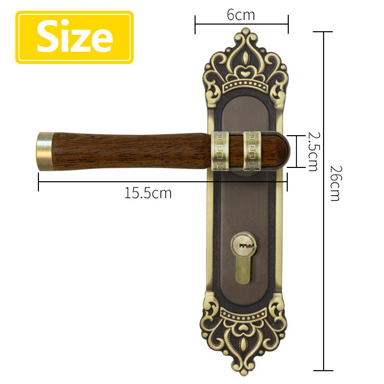 2023 New Design  Brass interior door handles satin Rosewood and Brass Interior door handles