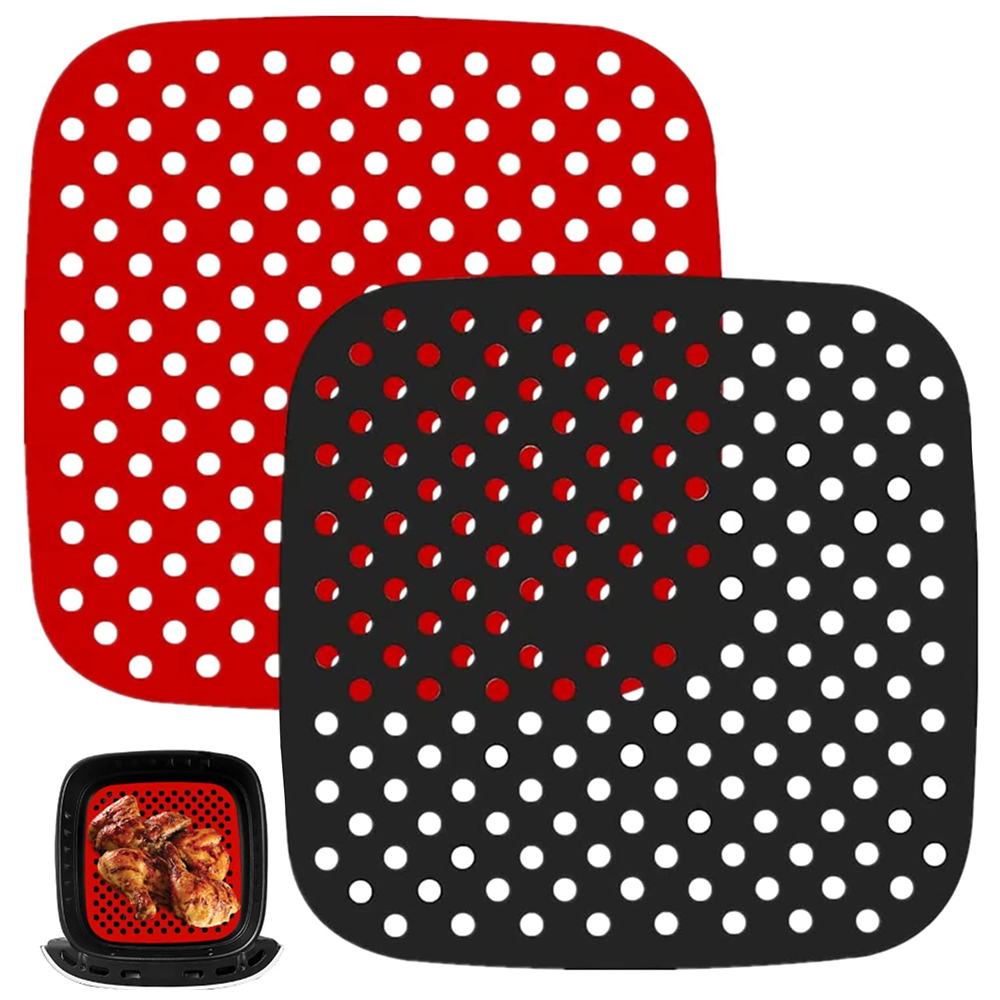 Kitchen anti slip silicone rubber grill baking mat reusable oven air fryer liner