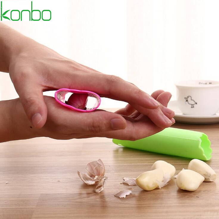 Silicone kitchen gadgets vegetable garlic peeler slicer press running roller