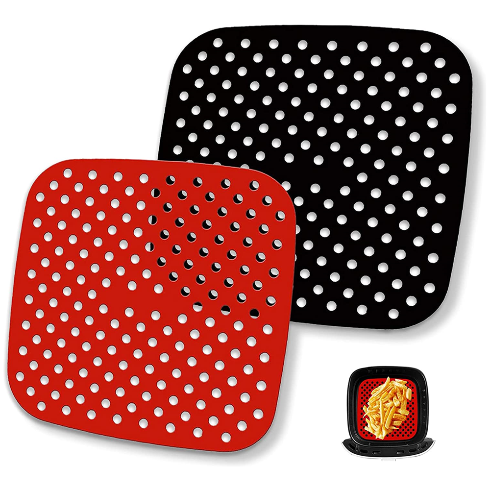 Kitchen anti slip silicone rubber grill baking mat reusable oven air fryer liner