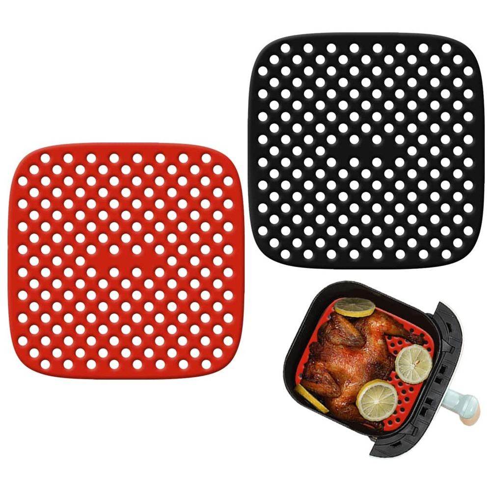 Kitchen anti slip silicone rubber grill baking mat reusable oven air fryer liner