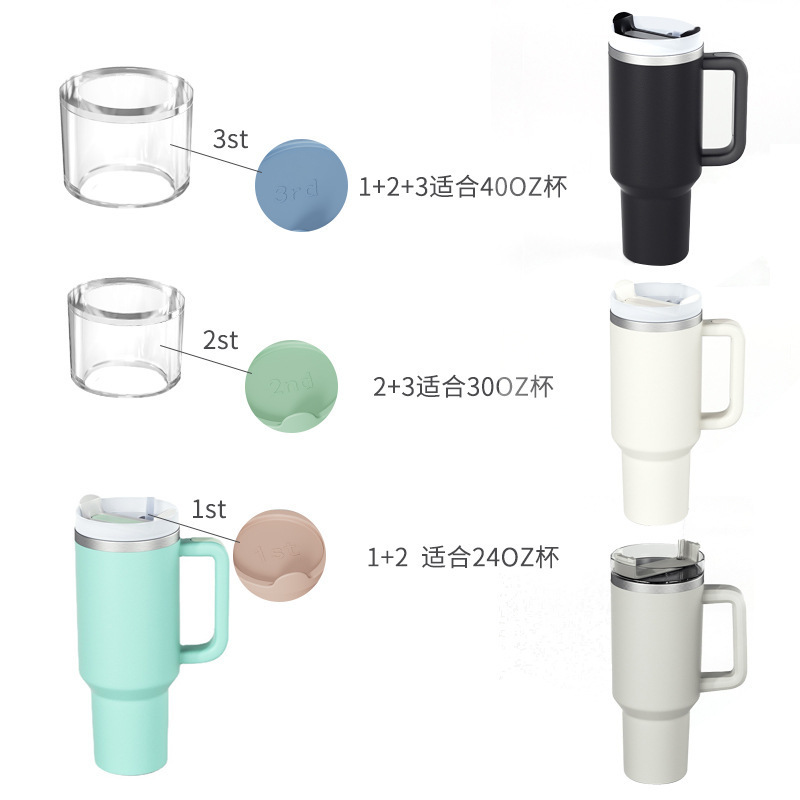 Silicone 3 Hollow Cylinder Ice Cube for 20-40 Oz Cups With Lid Cocktails Whiskey Drinks Coffee Water Tumbler Bottle