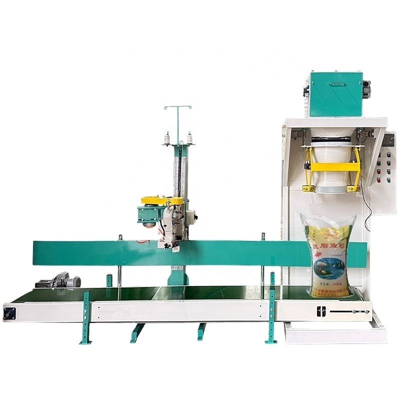 Semi Automatic 5kg 25kg 50kg Maize Animal Food Poultry Feed  Sealing Bagging Granular Packing Machine