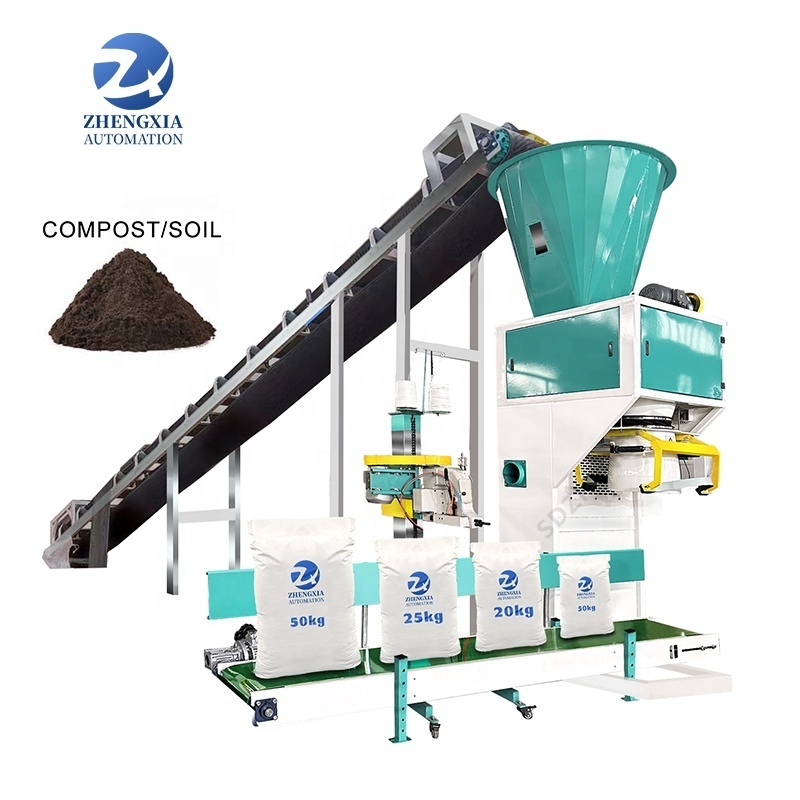 Semi Automatic 20kg 50kg Animal Feed Bag Sealing Bentonite Fish Bone Meal Barite Soil Compost Packaging Packing Machine