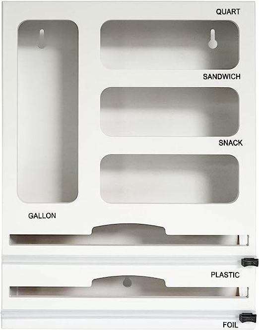 kitchen drawer 6 in 1 ziplock bag organizer plastic and  acrylic ziplock bag storage organizer ziplock bag organizer white color