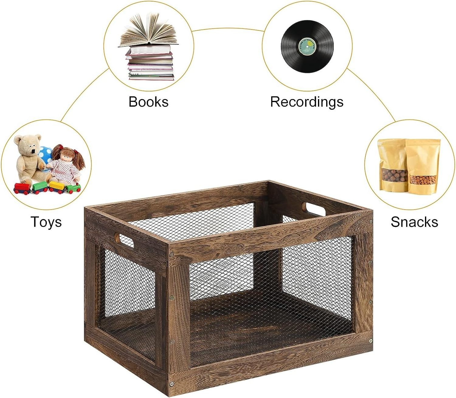 Custom Multifunctional wooden packaging box mini crate Baskets for Organizing and Storage wooden crate gift box