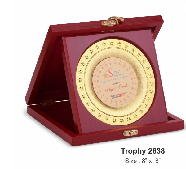 High Quality Blank Wooden award round Shield plaque with wooden box Trophy Plaques and wooden shield with box