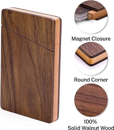 Custom Walnut Beech Wood Business Card Holders engraved wood custom business card