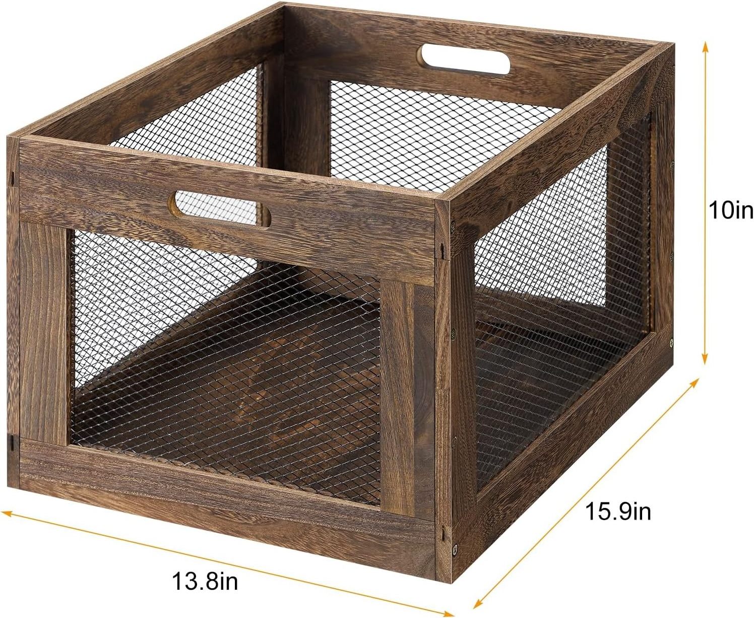 Custom Multifunctional wooden packaging box mini crate Baskets for Organizing and Storage wooden crate gift box