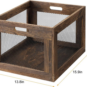 Custom Multifunctional wooden packaging box mini crate Baskets for Organizing and Storage wooden crate gift box