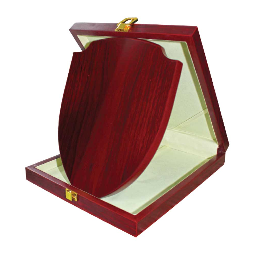 High Quality Blank Wooden award round Shield plaque with wooden box Trophy Plaques and wooden shield with box