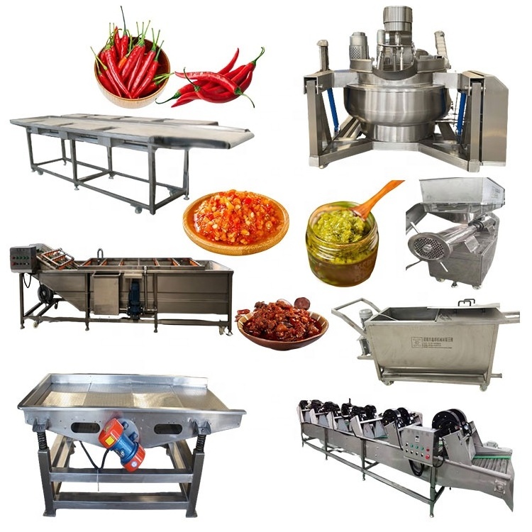 100Kg/H Tomato Paste Chili Paste Processing Machine Small Chili Sauce Making Machine