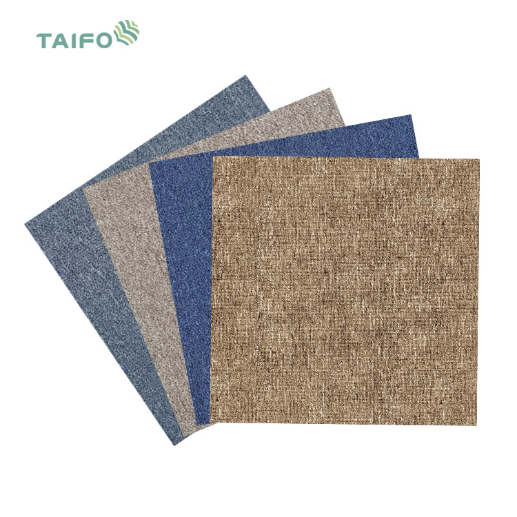 TaiFo Cheap Price Removable Thick Commercial Square Adhesive 50*50 Office Rug Carpet Tiles Floor For Sale