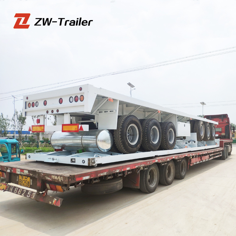 20ft 40ft tri four axle 13.5 Meter flatbed container semi truck trailer for Africa