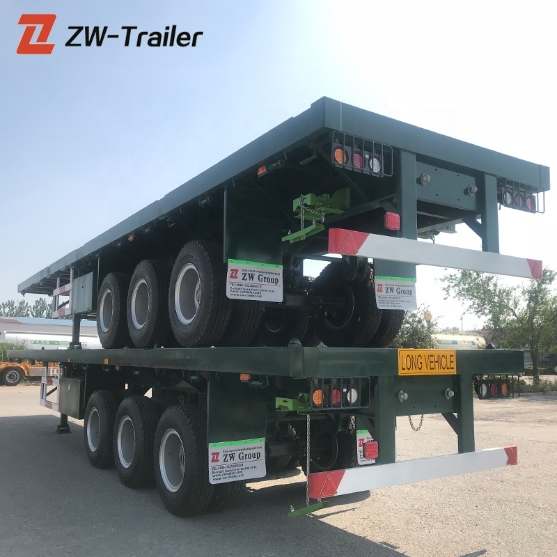 20ft 40ft tri four axle 13.5 Meter flatbed container semi truck trailer for Africa