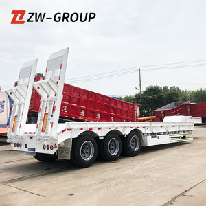 ZW Group construction machinery Transporter Gooseneck Used Lowboy Trailer 3 axles 60 ton lowbed semi trailer