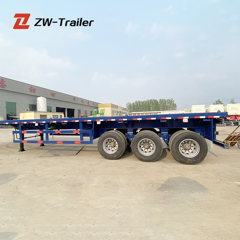 ZW Trailer Shipping  Container  2 3 4 Axles 40 Feet Load Capacity Flatbed Semi Trailer for sale in Mexico