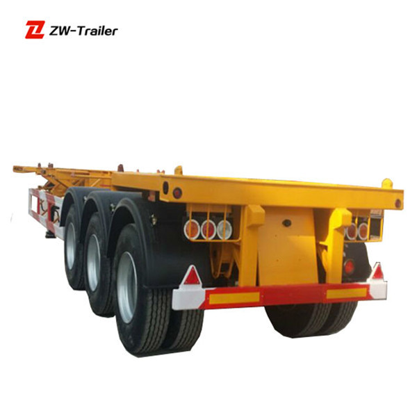 Stock 3 Axle JOST Support Leg Container Chassis Skeleton Semi Trailer