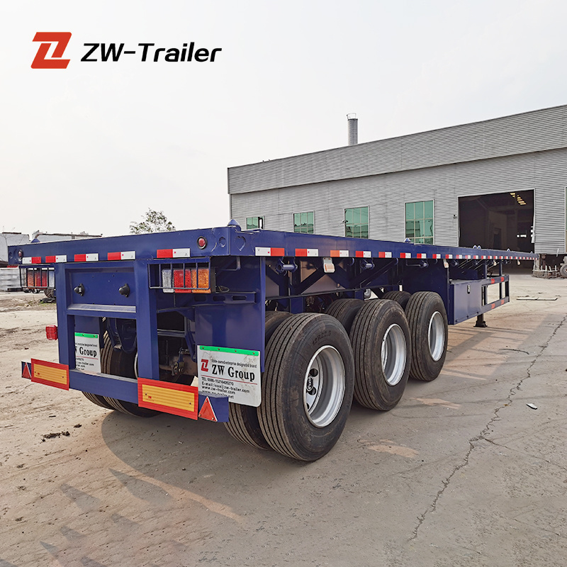 ZW Trailer Shipping  Container  2 3 4 Axles 40 Feet Load Capacity Flatbed Semi Trailer for sale in Mexico