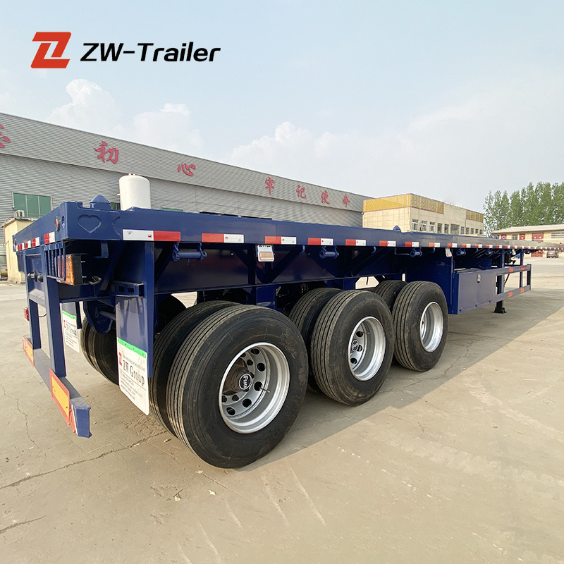 ZW Trailer Shipping  Container  2 3 4 Axles 40 Feet Load Capacity Flatbed Semi Trailer for sale in Mexico