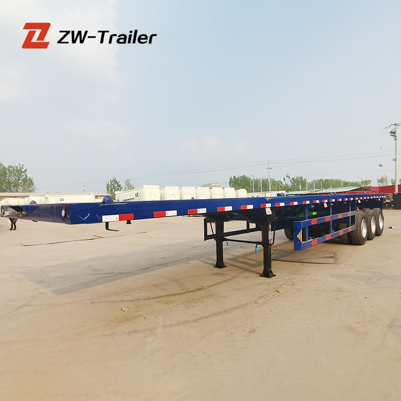 ZW Trailer Shipping  Container  2 3 4 Axles 40 Feet Load Capacity Flatbed Semi Trailer for sale in Mexico