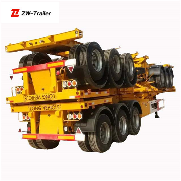 Stock 3 Axle JOST Support Leg Container Chassis Skeleton Semi Trailer