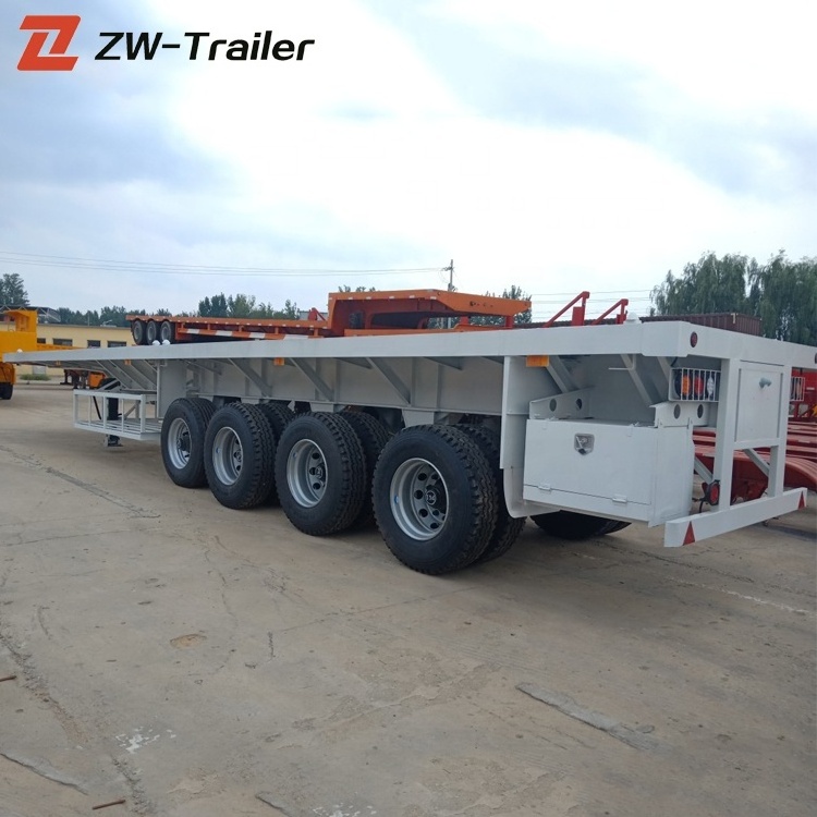 20ft 40ft tri four axle 13.5 Meter flatbed container semi truck trailer for Africa