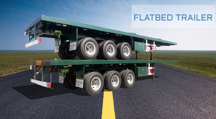 ZW Group 40 ft-60 ft 3 axle Flatbed Semi Trailer container shipping Flat bed Semi-trailer for tanzania