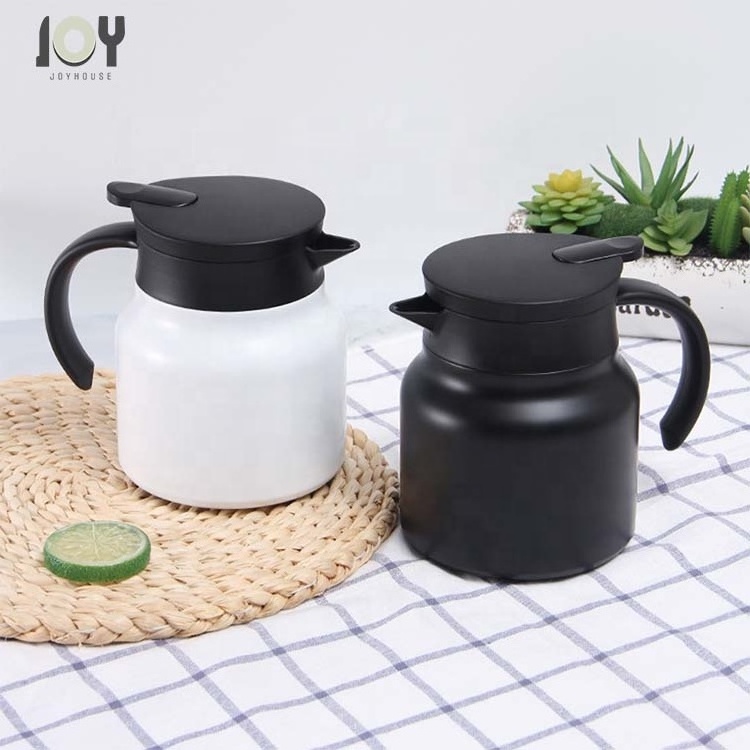 Cute black  800ML Double Wall Vacuum Insulated Stainless Steel 316  Pour Over Cat Tea Coffee Kettle With Tea Infuser Lid