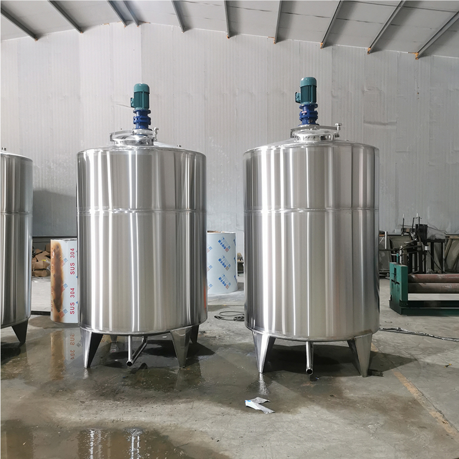 100l-50000l Stainless Steel Liquid Mixing Tank With Agitator Electric Heating Vessel Jacketed