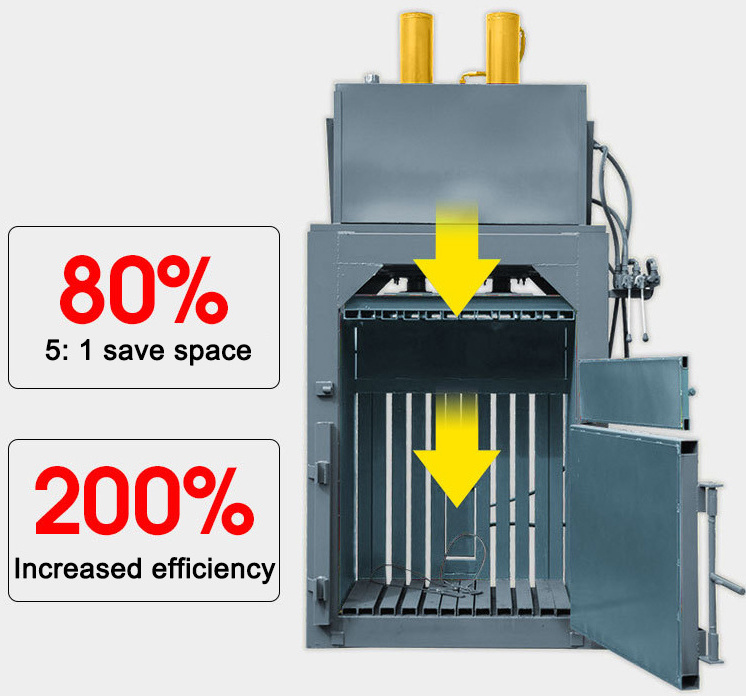 Waste Plastic Cardboard Paper Boxes Small Metal Compactor Scrap Iron Baler Hydraulic Baling Press Machine