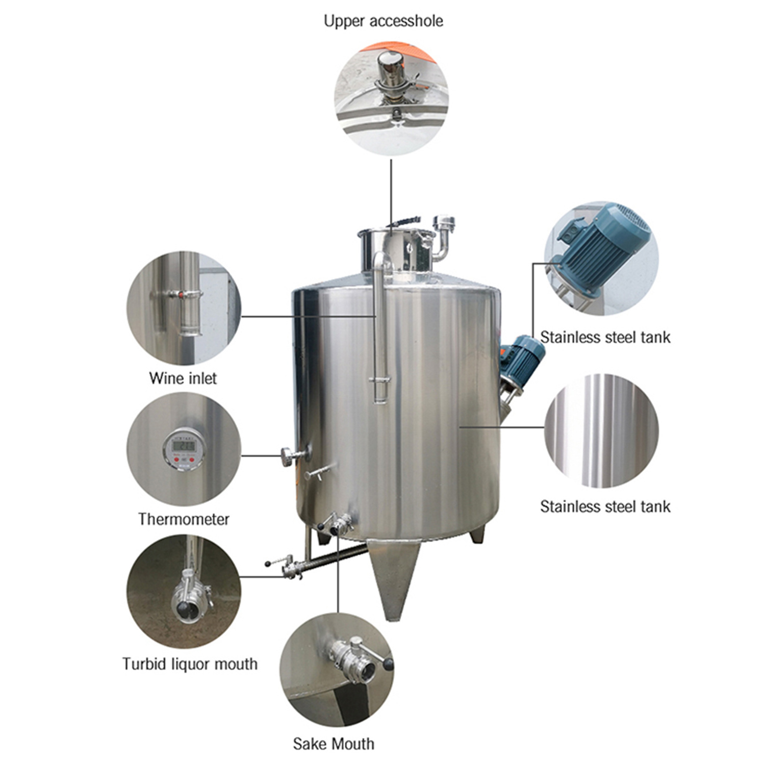 500L stainless steel industrial chemical shampoo soap cone pressure double jacket heating mixer mixing tank