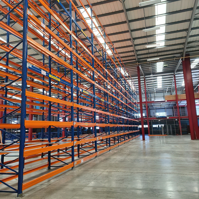 Custom Coated Metal Bent Columns and Slotted Shelves for Warehouse Warehouse Garage Heavy Duty