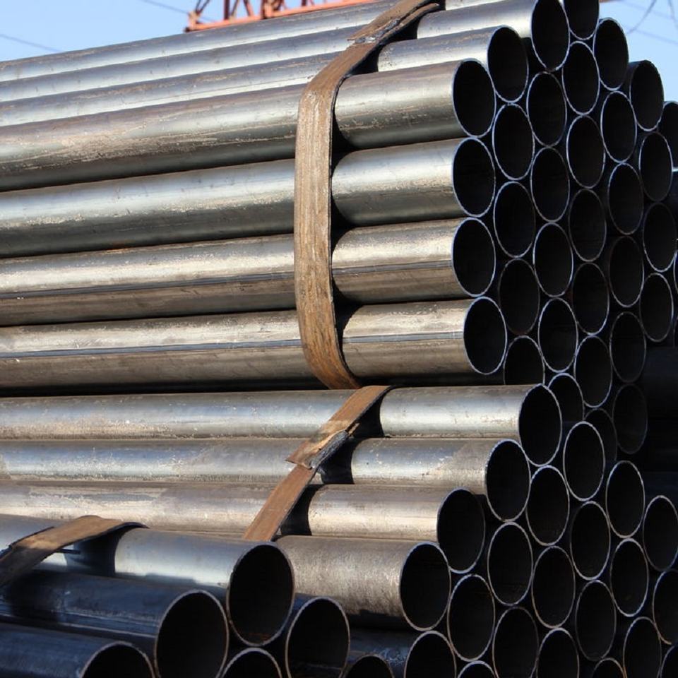 ASTM A53 A36  ERW carbon steel iron pipe welded black steel pipe for building material