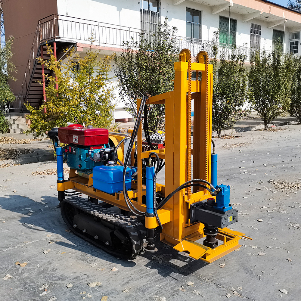 Portable DTH SPT Hard Rock Exploration Hydraulic 25HP Crawler Small Drilling Rig