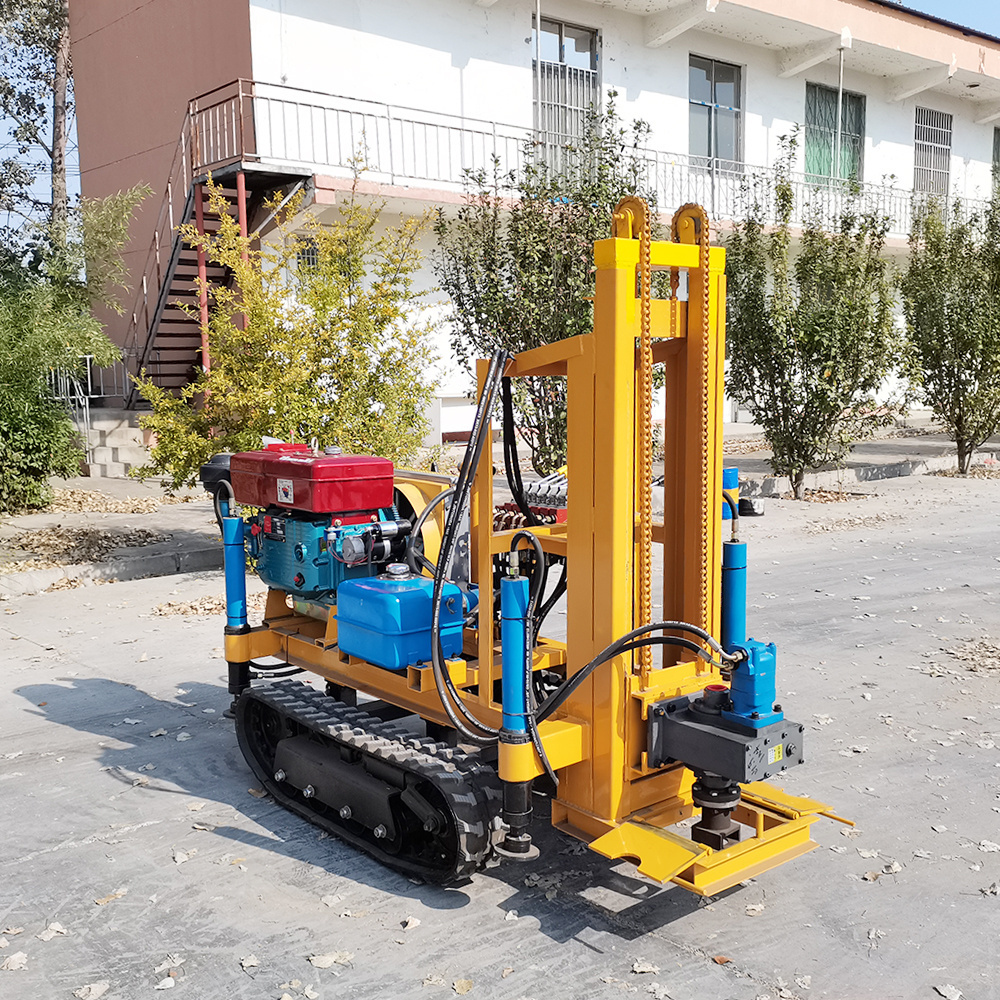 Portable DTH SPT Hard Rock Exploration Hydraulic 25HP Crawler Small Drilling Rig