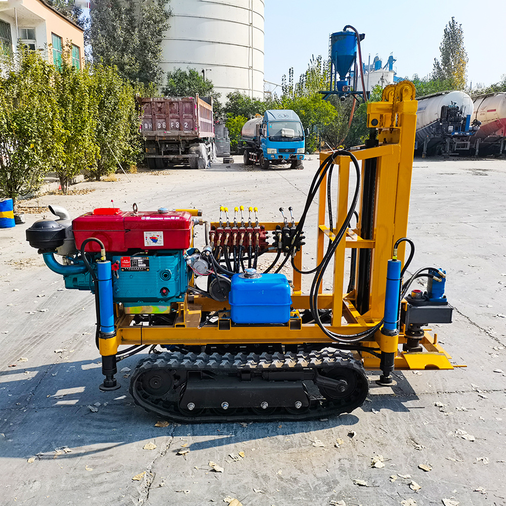 Portable DTH SPT Hard Rock Exploration Hydraulic 25HP Crawler Small Drilling Rig