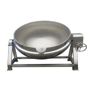 Industrial boiling pot steam jacket heated stainless steel tilting sandwich soup pot