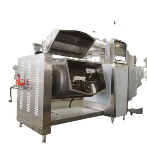 Horizontal industrial automatic mixer vacuum horizontal axis can tilt to cook pot, fruit, sauce, meat and sauce