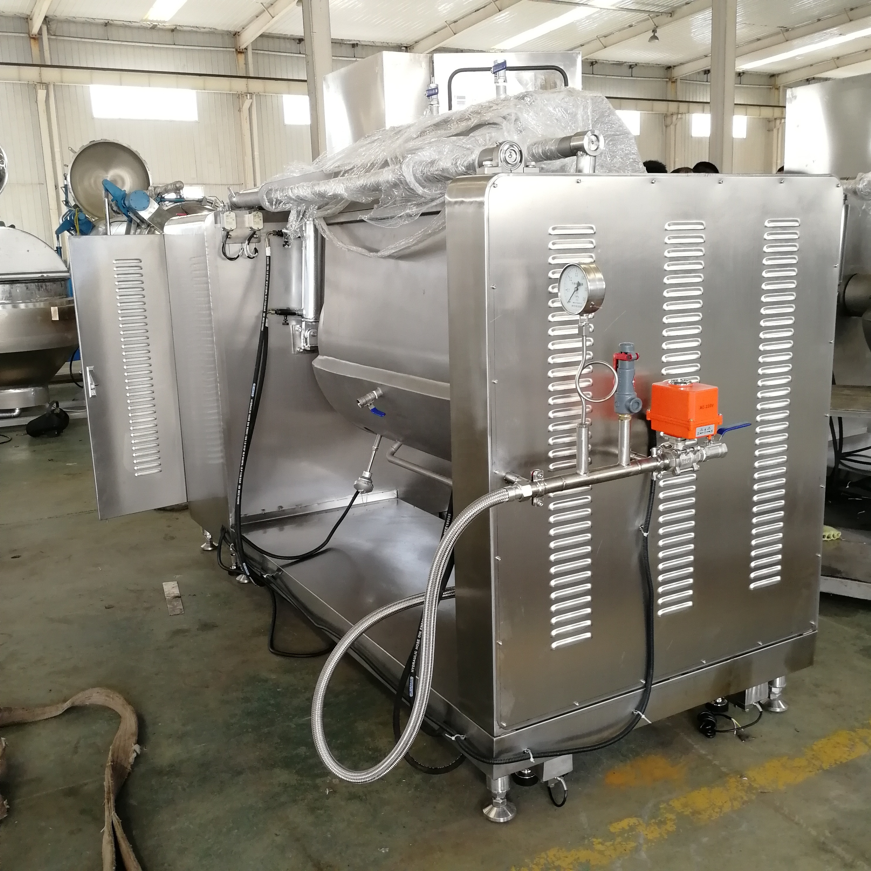 Commercial industrial mixer horizontal automatic cooking pot stainless steel pot with fruit sauce, meat sauce, syrup