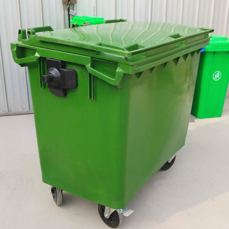 660 Liter Outdoor Wheelie Bin Trash Can 194Gallon Plastic Garbage Container Recycling