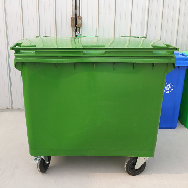 660 Liter Outdoor Wheelie Bin Trash Can 194Gallon Plastic Garbage Container Recycling