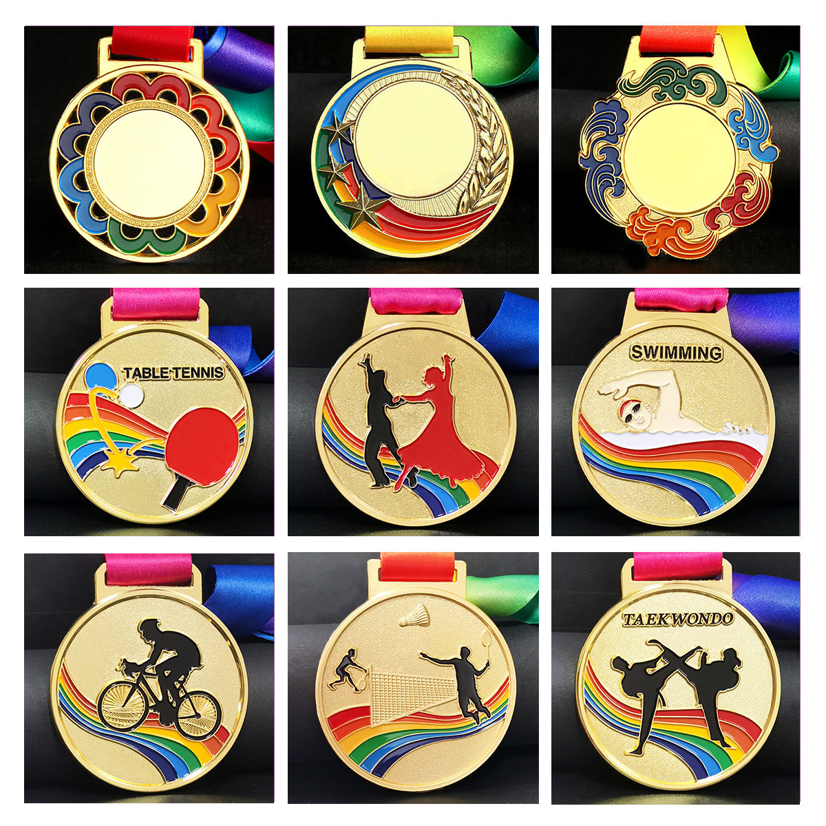 2024 Factory Direct Custom Metal Zinc Alloy Medals Sports Metal for Football Medals and Trophies