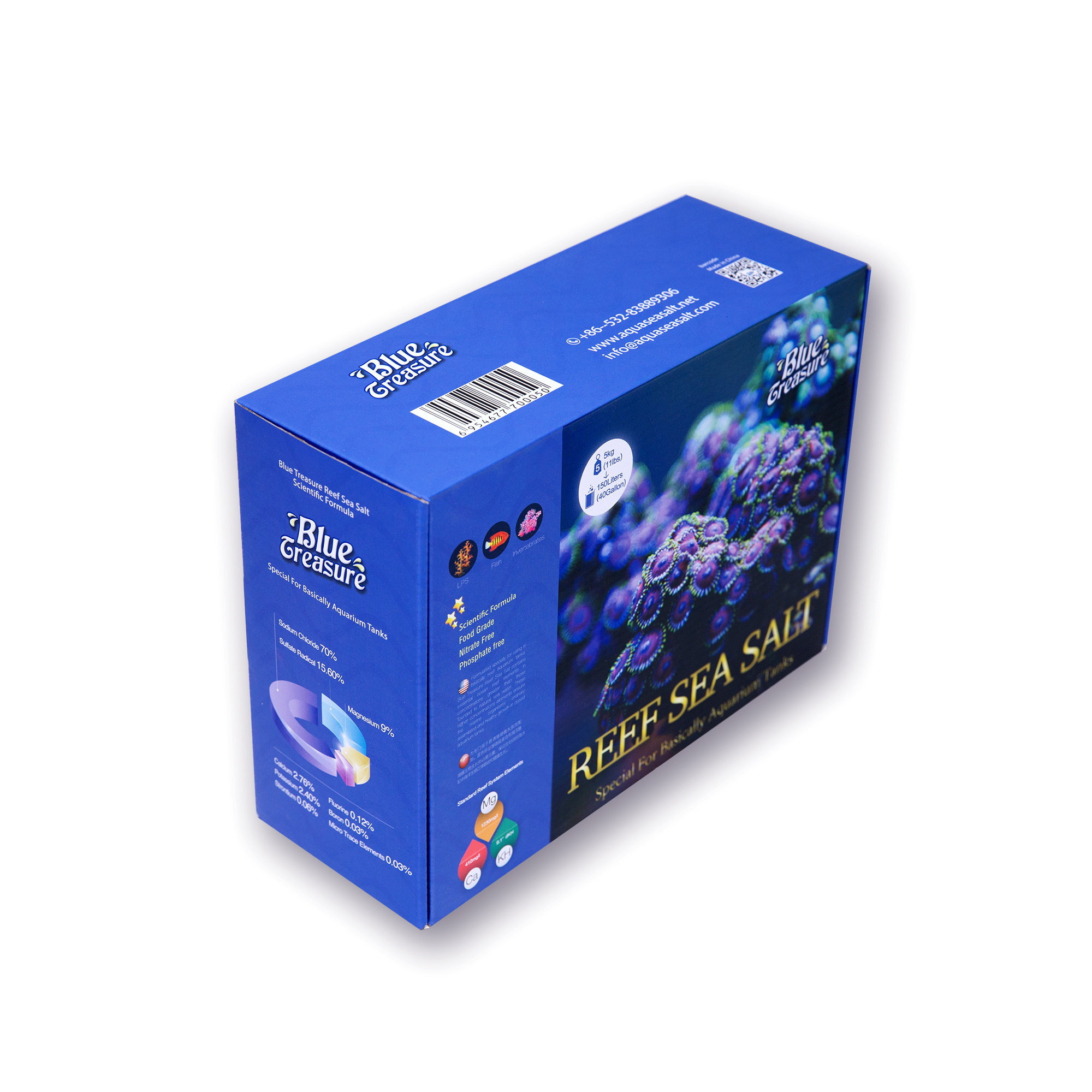 Latest desirable blue treasure marine aquarium reef crystals sea salt 200 gallon box for sale